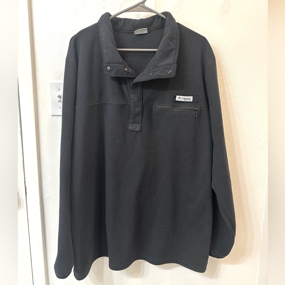 Columbia PFG Sweater Mens XL Black Fleece Pullover Outdoor Fishing Casual